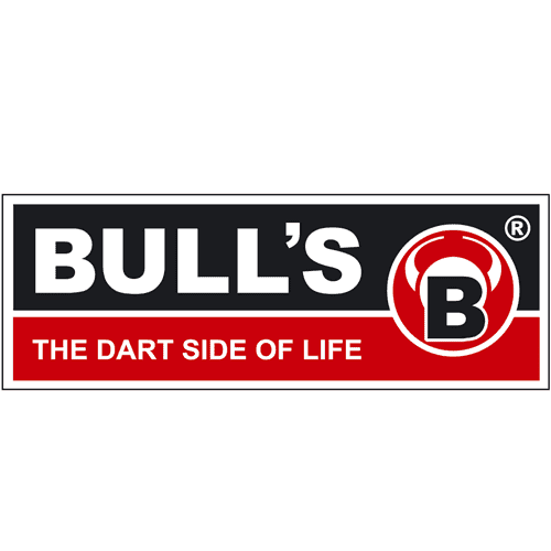 BULL'S logo with 'The Dart Side of Life' slogan in black and red.