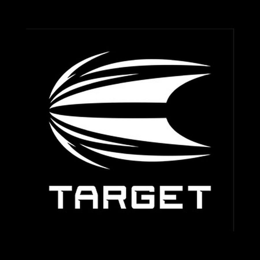 Black and white stylized logo with the word 'TARGET' below a dynamic graphic element.